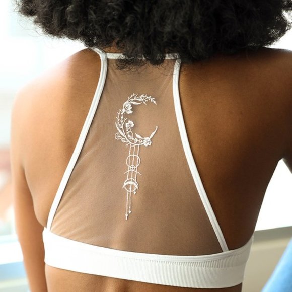 Boho Crescent Moon Bralette - White - Picture 1 of 4